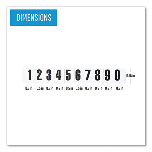 Heavy-duty Board Magnets, Numbers, 0.75" Tall, Black Characters, 109 Pieces