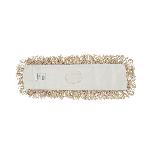 Industrial Dust Mop Head, Hygrade Cotton, 24w X 5d, White