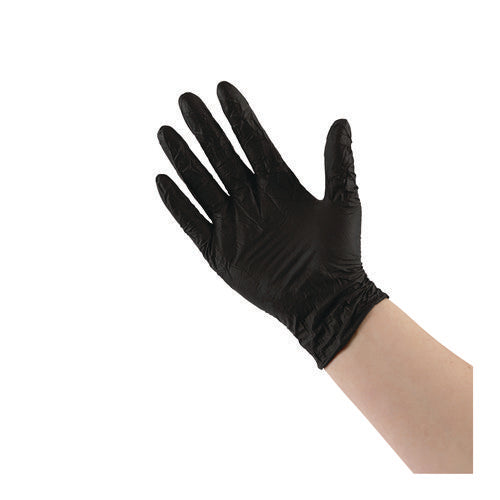 396 Series Disposable General-purpose Nitrile Gloves, Powder-free, Medium, 4.4 Mil Thick, 9.5" Long, Black, 100/box