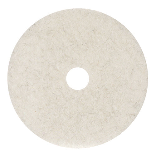 Natural Burnishing Floor Pads, 17" Diameter, White, 5/carton