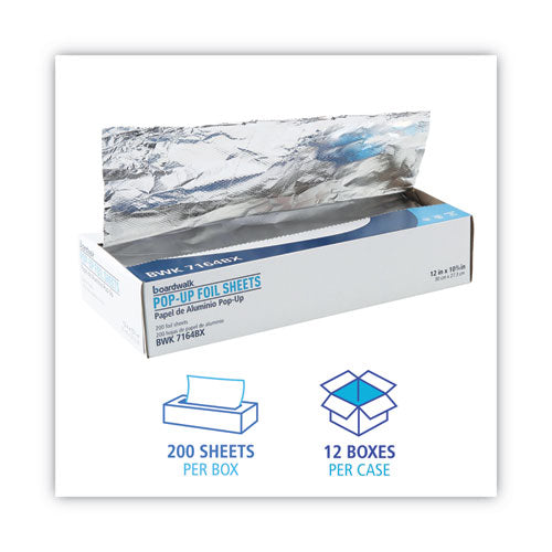 Standard Duty Aluminum Foil Pop-up Sheets, 63 Gauge, 12 X 10.75, 200/box, 12 Boxes/carton