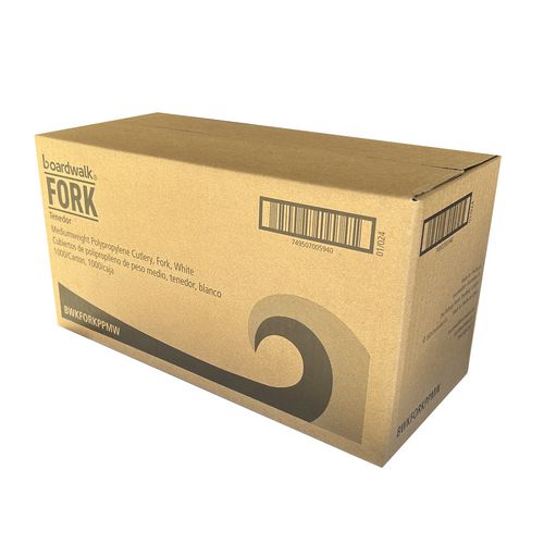 Mediumweight Polypropylene Cutlery, Fork, 5.51", Plastic, White, 1,000/carton