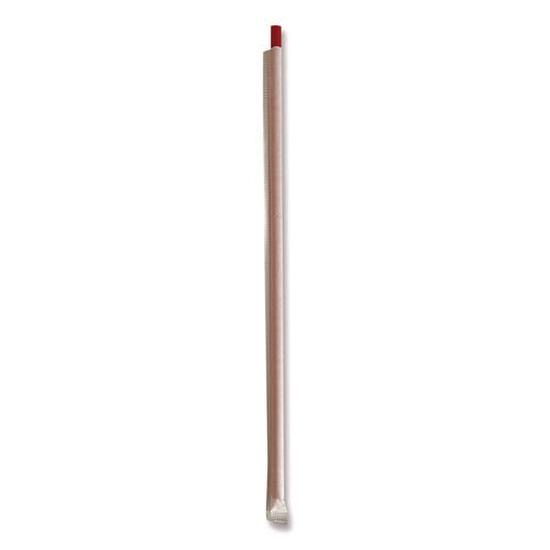 Wrapped Giant Straws, 10.25", Polypropylene, Red, 300/pack, 4 Packs/carton