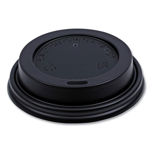 Hot Cup Lids, Fits 8 Oz Hot Cups, Plastic, Black, 1,000/carton