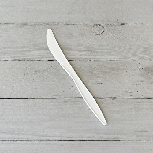 Mediumweight Polypropylene Cutlery, Knife, 5.86", Plastic, White, 1,000/carton