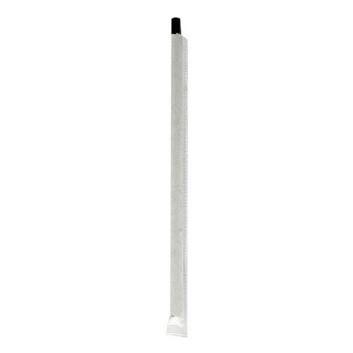 Wrapped Jumbo Paper Straws, 7.75", Paper, Black, 320/pack, 4 Packs/carton