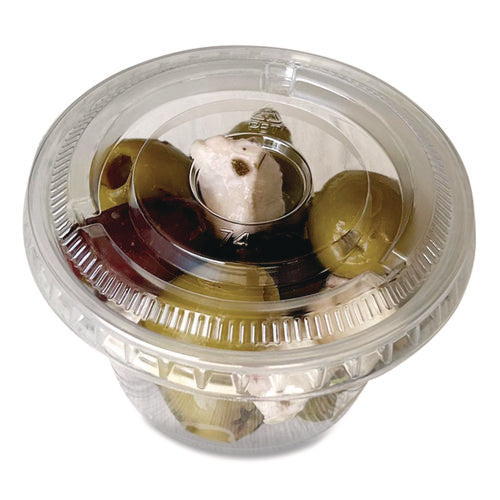 Souffle/portion Cup Lids, Fits 3.25 Oz To 5.5 Oz Portion Cups, Plastic, Clear, 2,500/carton