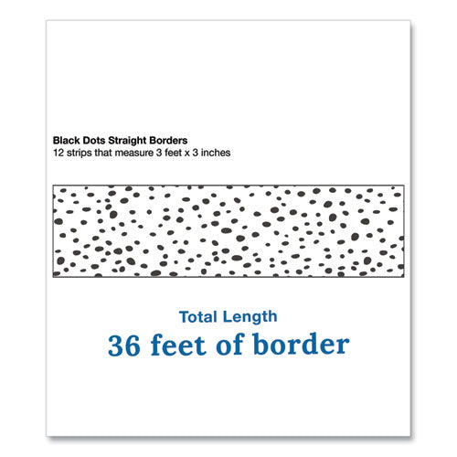 Straight Borders, Dotted, 3" X 3 Ft, Black/white, 12/pack