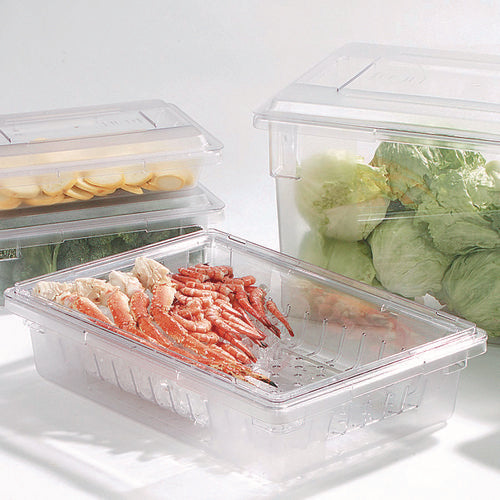 Storplus Polycarbonate Food Storage Container, 8.5 Gal, 18 X 26 X 6, Clear, Plastic