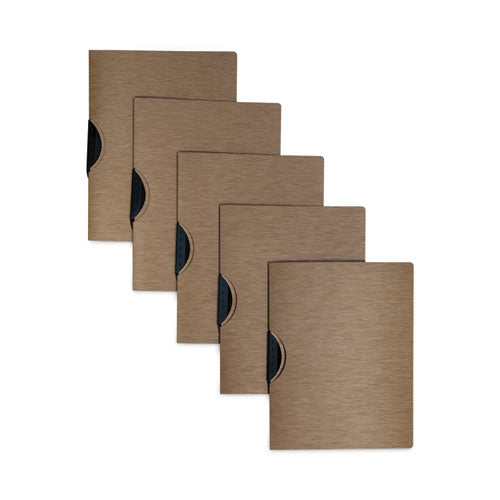 Modern Metallic Executive Style Report Cover, Swing Clip, 8.5 X 11, Bronze/bronze, 5/pack