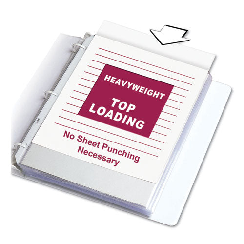 Polypropylene Sheet Protectors, Heavy-duty, Side: 3-hole Punched, Top Load 8.5 X 11 Insert, Clear Front, 100/box