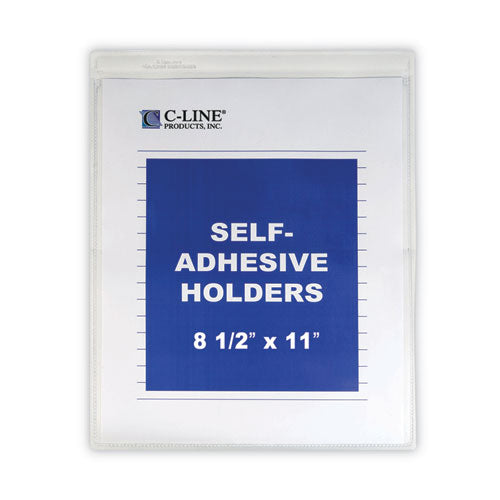 Self-adhesive Poly Shop Ticket Holders, Super Heavy-duty, Top Load 8.5 X 11 Insert, Clear Front, 50/box