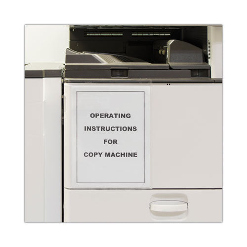 Self-adhesive Poly Shop Ticket Holders, Super Heavy-duty, Top Load 8.5 X 11 Insert, Clear Front, 50/box