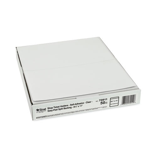 Self-adhesive Poly Shop Ticket Holders, Super Heavy-duty, Top Load 8.5 X 11 Insert, Clear Front, 50/box
