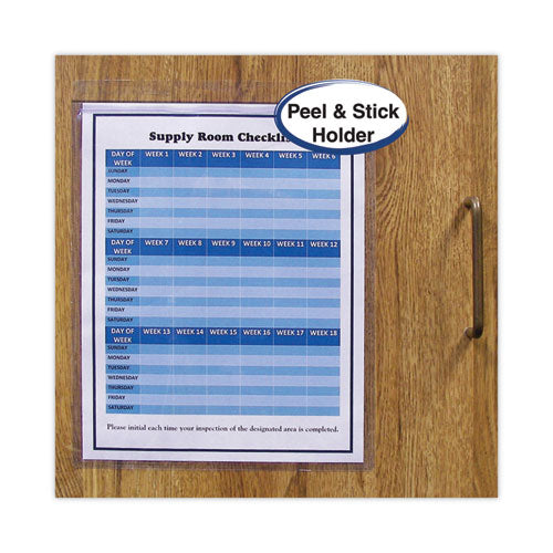 Self-adhesive Poly Shop Ticket Holders, Super Heavy-duty, Top Load 8.5 X 11 Insert, Clear Front, 50/box