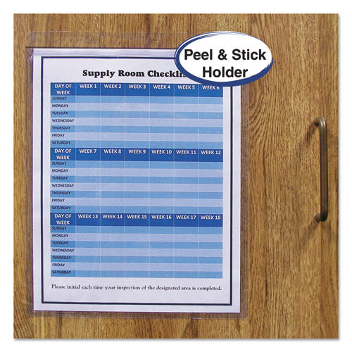 Self-adhesive Poly Shop Ticket Holders, Super Heavy-duty, Top Load 9 X 12 Insert, Clear Front, 50/box