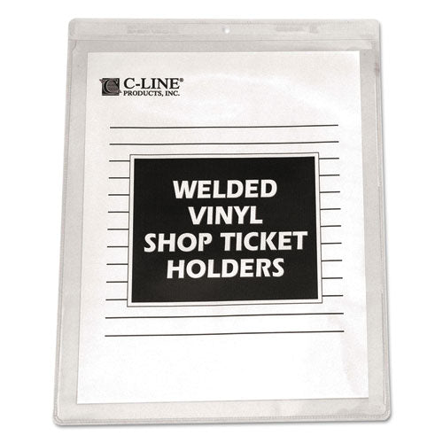 Clear Vinyl Shop Ticket Holders, Super Heavy-duty, Top Load 8.5 X 11 Insert, Clear Front, 50/box