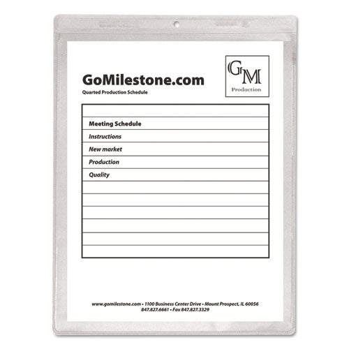 Clear Vinyl Shop Ticket Holders, Super Heavy-duty, Top Load 8.5 X 11 Insert, Clear Front, 50/box