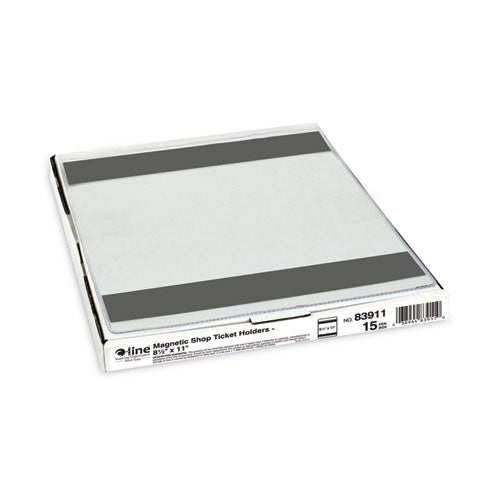 Magnetic Shop Ticket Holders, Super Heavy-duty, Top Load 8.5 X 11 Insert, Clear Front, 15/box
