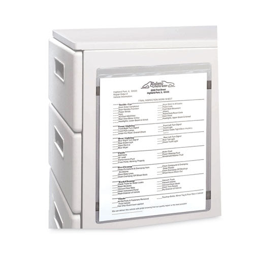 Magnetic Shop Ticket Holders, Super Heavy-duty, Top Load 8.5 X 11 Insert, Clear Front, 15/box