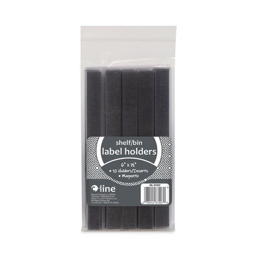 Hol-dex Magnetic Shelf/bin Label Holders, Side Load, 0.5 X 6, Clear, 10/box