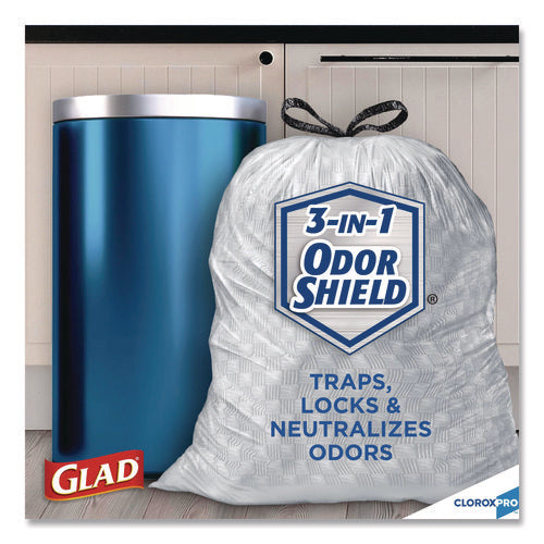 Cloroxpro Forceflex Tall Kitchen Drawstring Trash Bags, 13 Gal, 23.75 X 24.88, Gray, 100/box