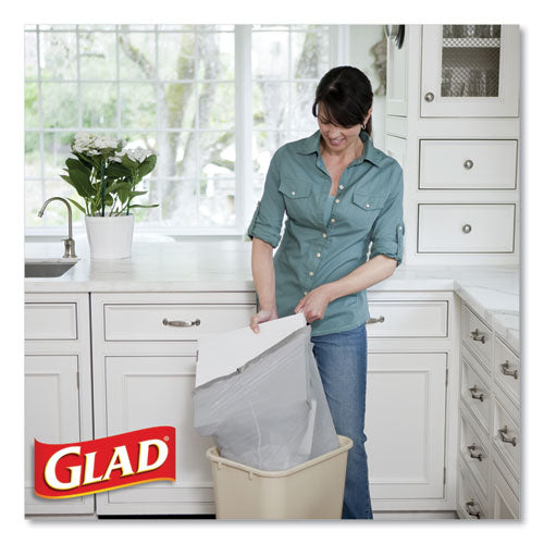 Tall Kitchen Drawstring Trash Bags With Leakguard, 13 Gal, Unscented, 23.47" X 25.38", White, 120/box