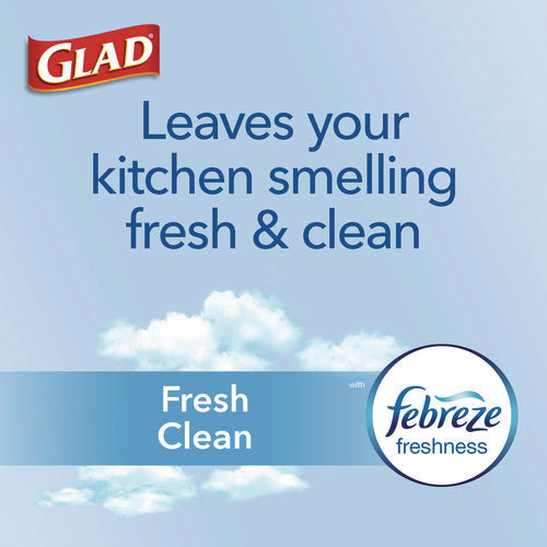 Forceflex Kitchen Drawstring Trash Bags, 13 Gal, Gain Fresh Clean Scent, 24 X 27.38, White, 80/box