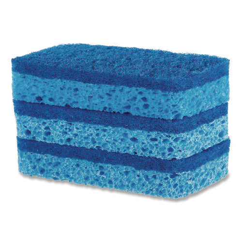 All Surface Scrubber Sponge, 2.5 X 4.5, 0.9" Thick, Dark Blue, 3/pack, 8 Packs/carton