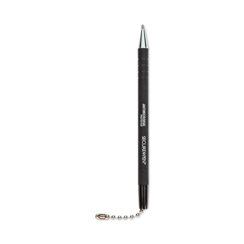 Replacement Antimicrobial Ballpoint Counter Pen, Medium 1 Mm, Black Ink, Black Barrel