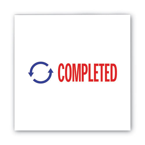 Pre-inked Shutter Stamp, Red/blue, Completed, 1.63 X 0.5