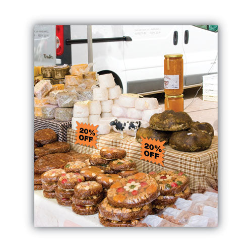 Die Cut Paper Signs, 5.25 X 5.25, Square, Assorted Colors, Pack Of 48 Each