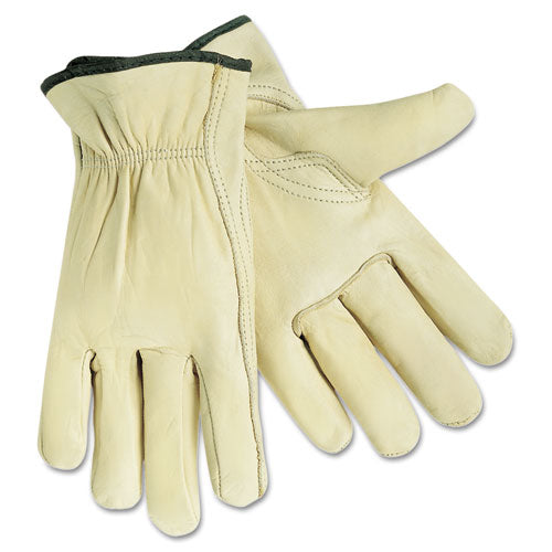 Top Grain Cowhide Leather Drivers Gloves, Gunn Cut, Keystone Thumb, X-large, Beige, Pair