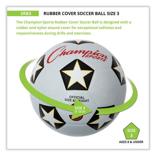 Rubber Sports Ball, Soccer, No. 3 Size, White/black