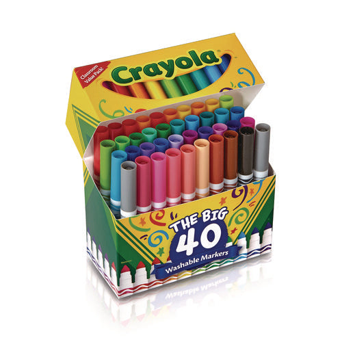 Ultra-clean Washable Markers, Broad Bullet Tip, Assorted Colors, 40/set