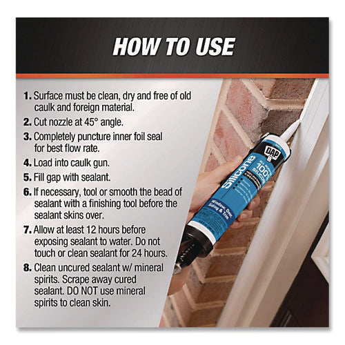 Silicone Plus Premium Window, Door And Siding 100% Silicone Sealant, 9.8 Oz Tube, Black