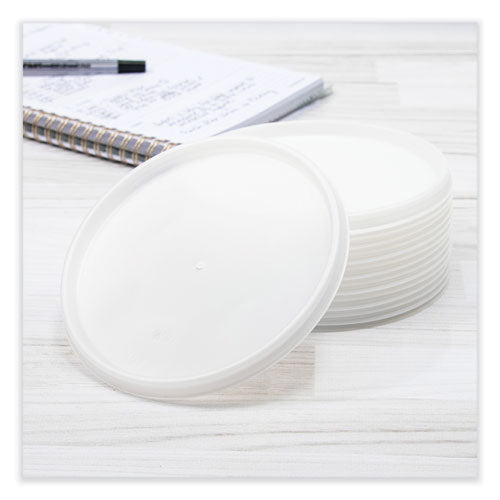 Plastic Lids For Foam Cups, Bowls And Containers, Vented, Fits 12 Oz To 60 Oz, Translucent, 100/pack, 10 Packs/carton