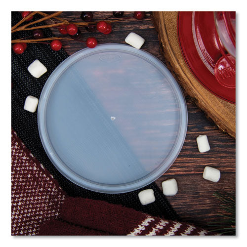 Plastic Lids For Foam Containers, Flat, Vented, Fits 24 Oz To 32 Oz, Translucent, 100/pack, 5 Packs/carton