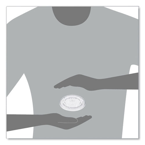 Straw-slot Cold Cup Lids, Fits 9 Oz To 20 Oz Cold Cups, Plastic, Clear, 100/sleeve, 10 Sleeves/carton