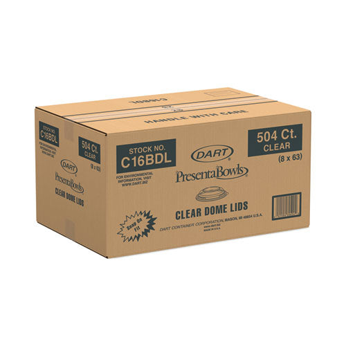 Presentabowls Clear Dome Lids, 5.4" Diameter X 1.1" H, Plastic, 504/carton