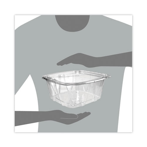Clearpac Safeseal Tamper-resistant/evident Containers, Flat Lid, 64 Oz, Clear, Plastic, 100/bag, 2 Bags/carton