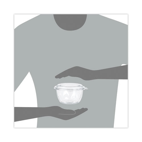 Tamper-resistant, Tamper-evident Bowls With Dome Lid, 16 Oz, 5.5" Diameter X 3.1" H, Clear, Plastic, 240/carton