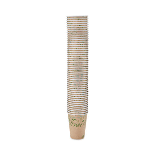 Ecosmart Recycled Fiber Hot/cold Cups, 12 Oz, Paper, Kraft/green, 50/sleeve, 20 Sleeves/carton