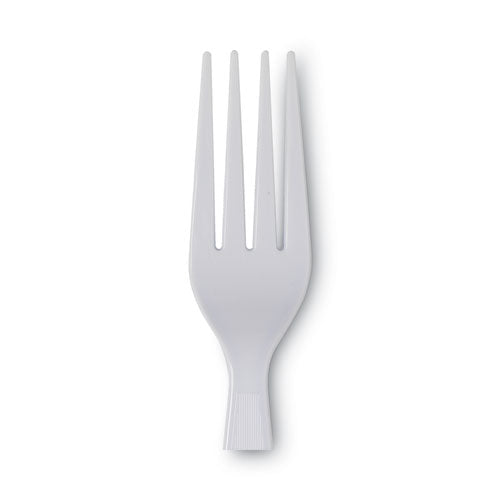Plastic Cutlery, Heavyweight Fork, White, 100/box, 10 Boxes/carton