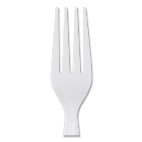 Plastic Cutlery, Heavyweight Fork, White, 1,000/carton