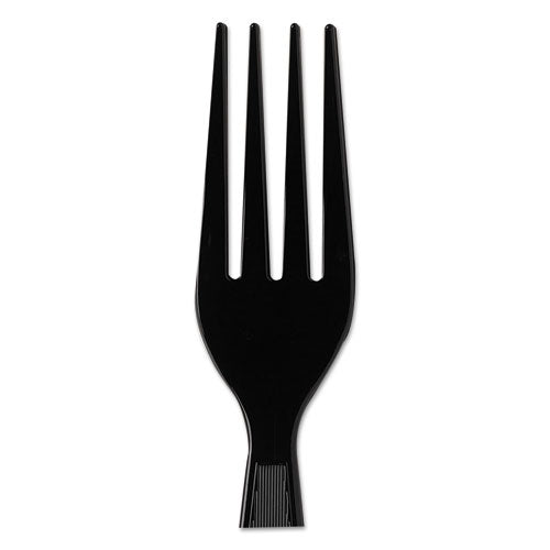 Plastic Cutlery, Heavyweight Fork, Black, 1,000/carton