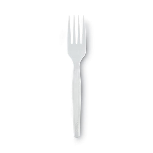 Plastic Cutlery, Heavy Mediumweight Fork, White, 1,000/carton