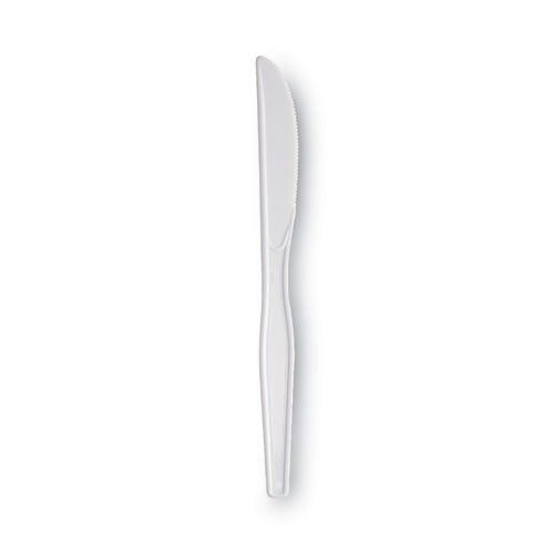 Plastic Cutlery, Heavyweight Knife, White, 1,000/carton