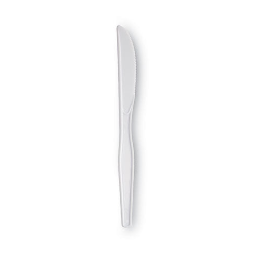 Plastic Cutlery, Heavyweight Knife, White, 100/box