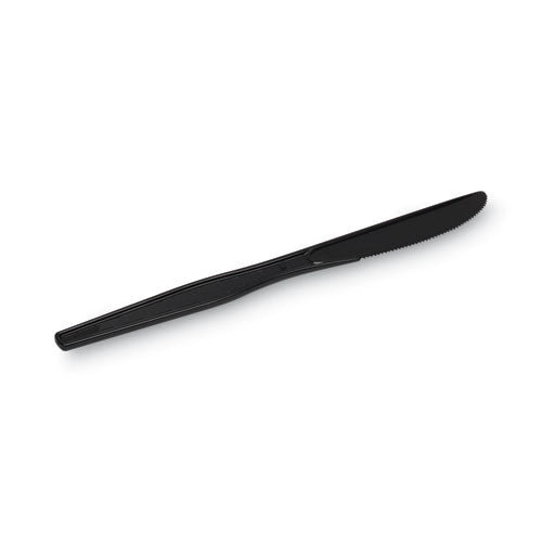Individually Wrapped Heavyweight Knives, Plastic, Black, 1,000/carton